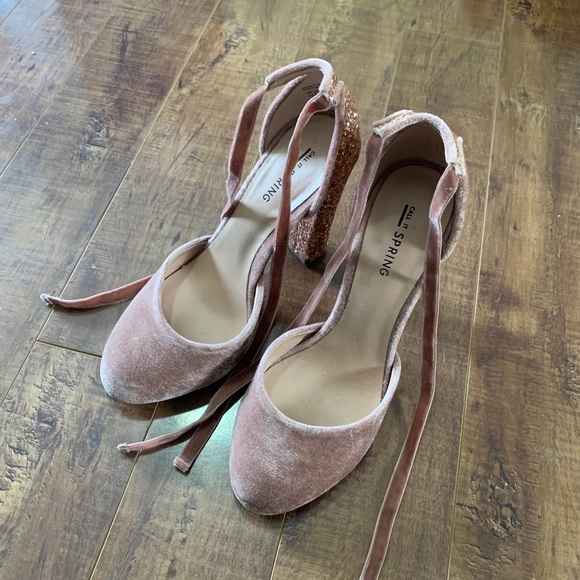 Pink sparkly chunky heels from Call It Spring - Picture 2 of 8